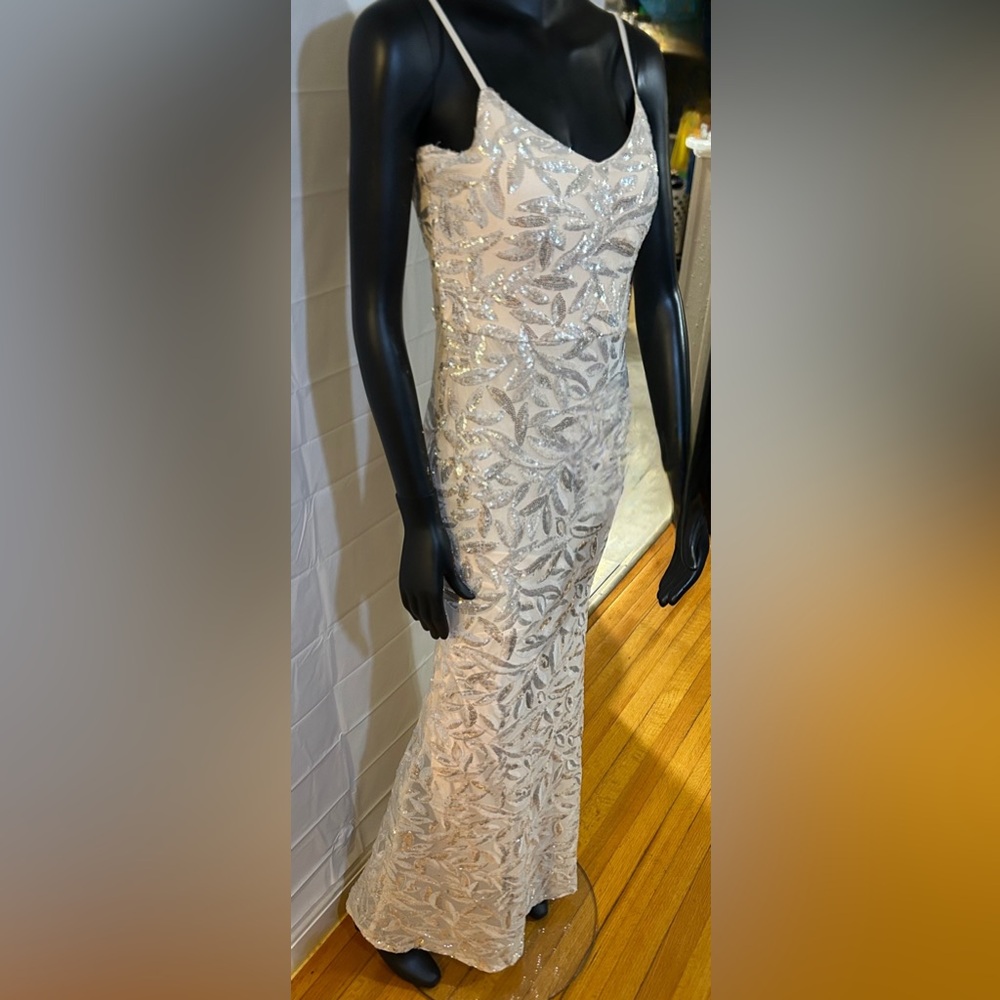 Elegant Cream Sequin Dress
